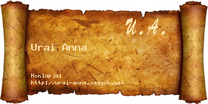 Urai Anna névjegykártya